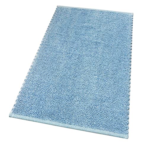 emmevi Tappeto Bagno Camera Scendiletto Puro Cotone Morbido Lavabile Tinta Unita Mod.SOFTY 60X130 AZZURRO
