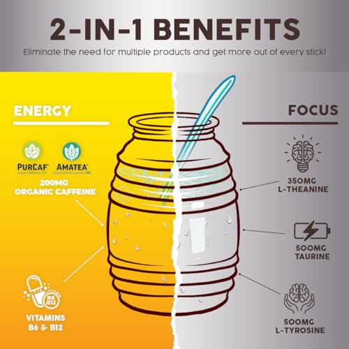 Image of Salud 2-in-1 Energy Drink Powder + Focus, Pineapple Mango, Organic Caffeine, B6 + B12, Theanine, Clean Energy Drink Packets, Agua Fresca Mix, Non-GMO, Gluten Free, Vegan, 1g of Sugar, (15 Servings)