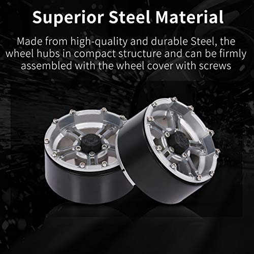 Ajcoflt 2 pcs Kit de Roda de Bloqueio de Cubo de Roda de Aço para Pneus 1.9in 1/10 Traxxas Hsp Redca