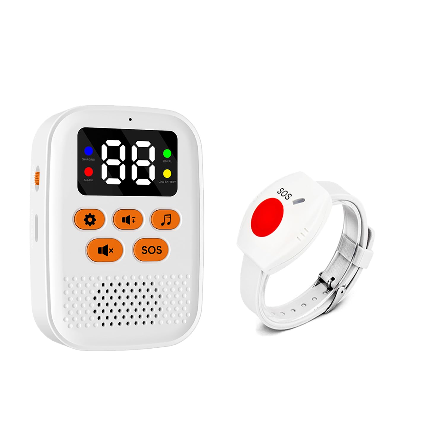 Wireless Personal Wrist Alarm for Elderly Panic Button Portable Caregiver Pager Emergency Call Button for Seniors Patients