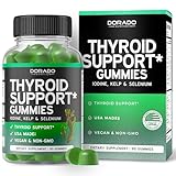 Thyroid Support For Women & Men (90 Gummies) Ashwaganda, Iodine, Bladderwrack, Kelp, & Schisandra - Support Supplement - Delicious Apple Flavor - Non-GMO, Vegan & Gluten-Free (90 Count)