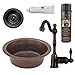Premier Copper Products BSP4_BR14DB3-D 14-Inch Bar Sink, Faucet and 3.5-in Strainer Drain Package