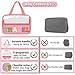 Preppy Clear Travel Makeup Bags with Chenille Letter Patches, Travel Essentials Large Clear Make up Bag Zipper Pouch with Handle, Waterproof Nylon Cosmetic Toiletry Storage Tote for Women(TRAVEL-Pink)