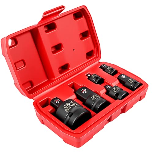 Image of 6-Piece Impact Socket Adapter Set, 1 /4 inch 3 /8 inch 1 /2 inch 3 /4 inch Drive Reducers & Adapters,CR-V Steel, Impact Grade Socket Adapter Kit for Impact Tools