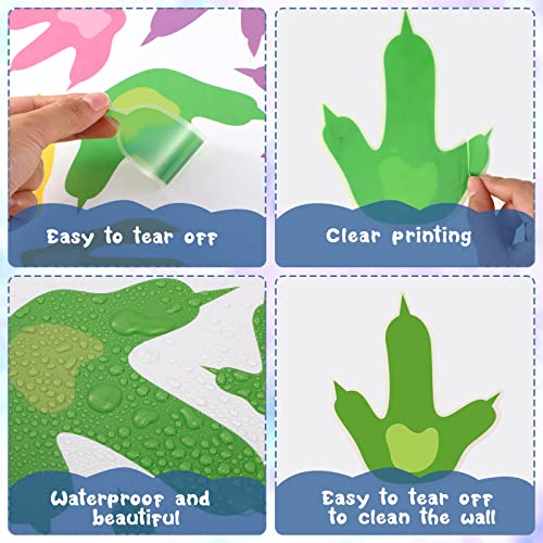 Fumete 48 Pcs Dinosaur Wall Decals Dinosaur Footprint Stickers For Floor Removable Dinosaur Decor For Bedroom Bathroom Dinosaur Feet Room Decor For Kid Nursery Birthday Party #TOP3
