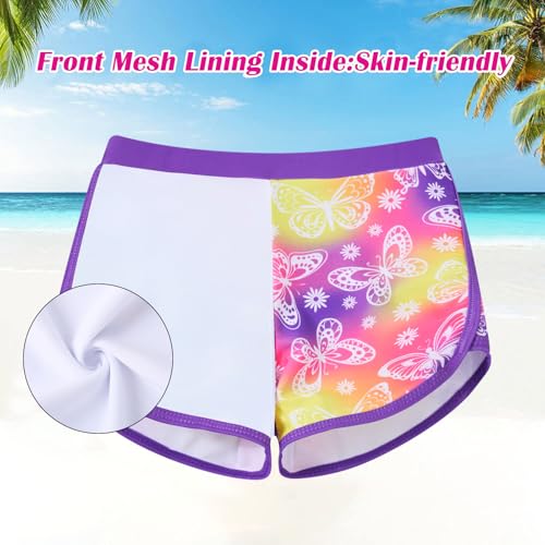 Image of TUONROAD Girls 2 Pieces Rash Guard Swimsuit Long Sleeve Tankini for 4-10 Years