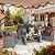 Wisteria Lane 4 Piece Outdoor Patio Furniture Sets, Wicker Conversation Set for Porch Deck, Grey Rattan Sofa Chair with Cushion ?Dark Grey