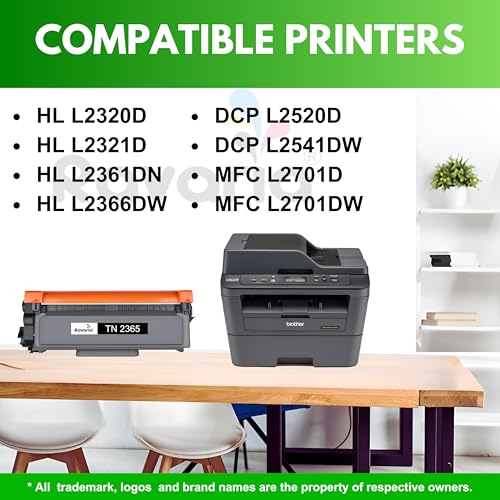 Image of Ravaria TN 2365 Compatible Toner Cartridge for Brother HL L2320D HL L2321D HL L2361DN HL L2366DW DCP L2520D DCP L2541DW MFC L2701D MFC L2701DW Printer (TN 2365 Toner Pack of 2)