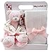 Regalo para bebé con manta para bebé, zapatillas sonajero, oso de peluche, color rosa