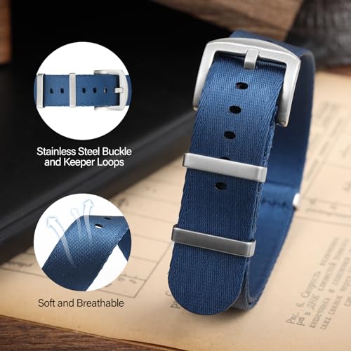 Image of watchdives Nylon Watch Band 20mm 22mm Multicolor Replacement Watch Straps for Men Women