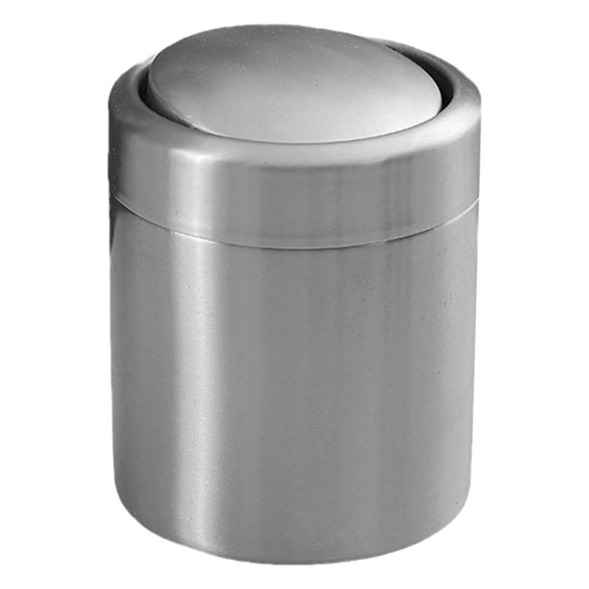 Mipcase Mini Cubo de Basura y Diseño Rectangular con Tapa de Acero Inoxidable 1,5 L Mecanismo de Apertura Cómodo para Encimeras y Baños Modernos