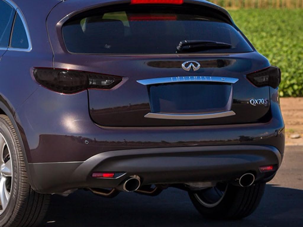 Rvinyl Tail Light Tint Covers Compatible with Infiniti QX70 2014-2017 - Blackout Smoke