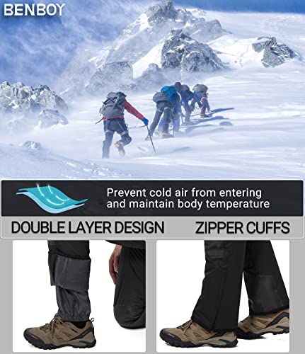 Benboy Mens Snow Bibs Ski Pants Softshell Waterproof Insulated Ripstop Snowboarding Overalls Winter,Hxk8118M-Black-S Darkblack #TOP3