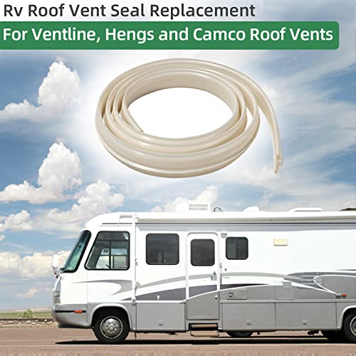 RV Roof Vent Seal BVD0455-01 Vinyl Seal 51\" RV Seal Replacement RV Vent Seal Kit for Camco Roof Vents, Ventline and Hengs (2 Pcs)