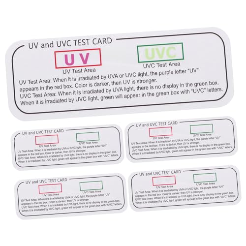 OSOLADY 5 piezas Tarjetas de Prueba Indicadores de Luz Ultravioleta para Análisis y Control de Esterilización Interiores Cambio de Color Fácil de Observar