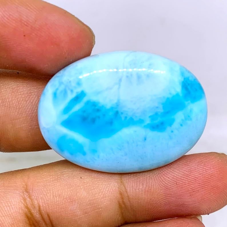 Cabochon larimar naturel GH_NAT_06587 d'exception pour joaillerie
