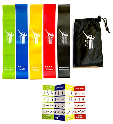 Fitnessband elastisches Widerstandsband aus Naturlatex, iderstandsbänder [5er Set], Resistance Bands, Naturlatex, Fitnessbänder, Theraband Cover