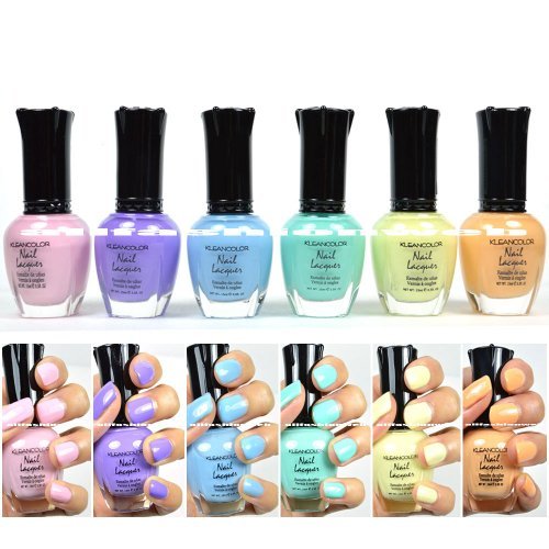 6 New Kleancolor PASTEL SUMMER COLLECTION LOT Nail Polish Lacquer Colors + FREE EARRING