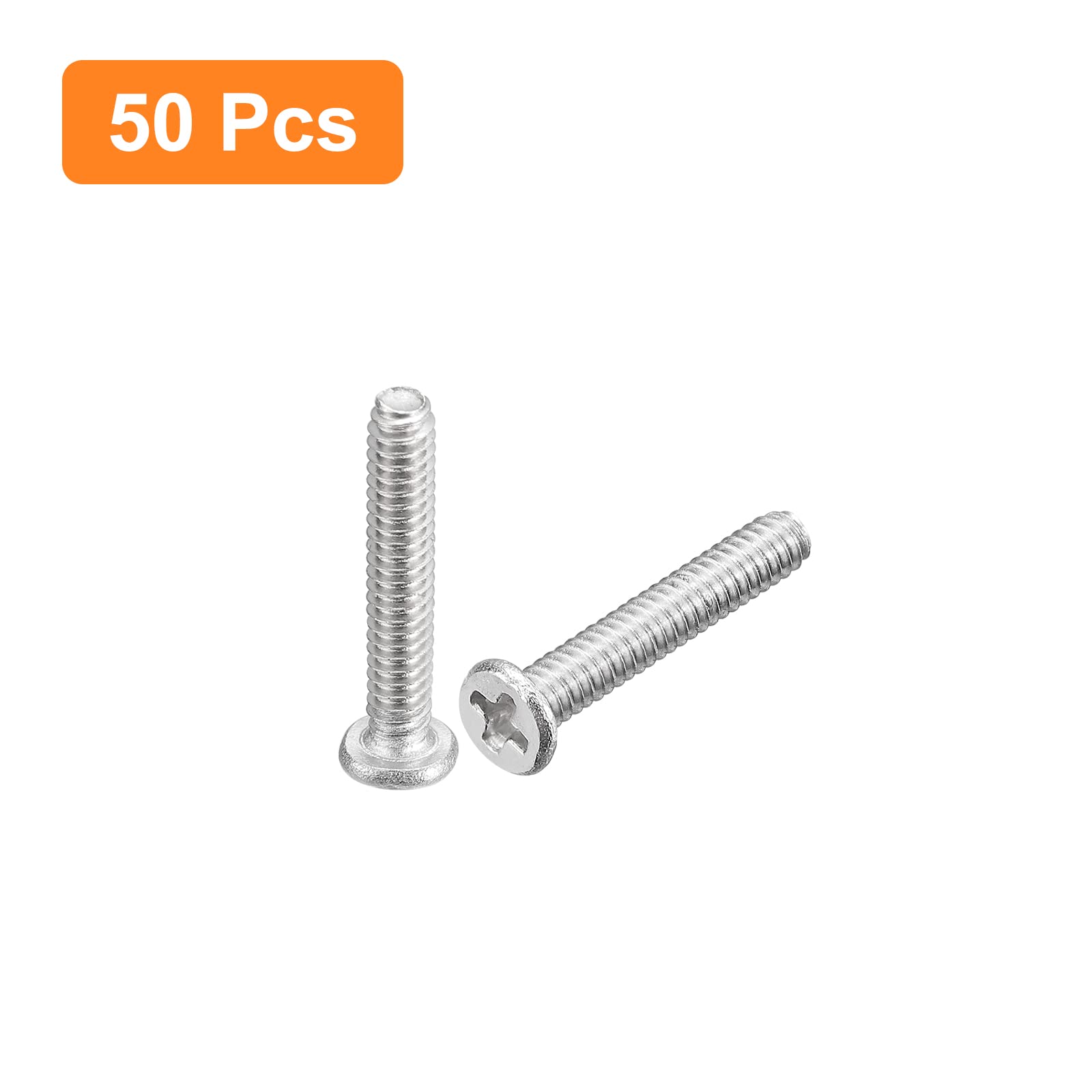sourcing map M1.4-0.3 x 8mm 50 viti a testa rotonda piatta in acciaio inox 304 Phillips Drive viti per macchina di fissaggio hardware per collegamento mobili