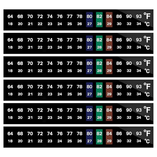 AQUANEAT 6 PCS Aquarium Thermometer Strips, Fish Tank Thermometer Sticker,