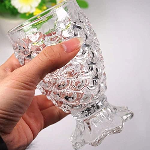 Image of bellemax 250 ML Premium Juice Pineapple Glasses Drinking Glasses,Transparent, Highball Lead-Free Glasses,Tumblers for Water,Juice,Beer,Cocktail and Mixed Drinks (Set of 6)