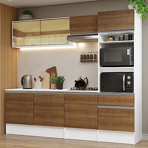 Catálogo para Comprar On-line Cocinas Prefabricadas , tabla con los diez mejores. 48 Madesa Mueble de Cocina Integral 240cm Diamante 06 - Blanco/Marrón