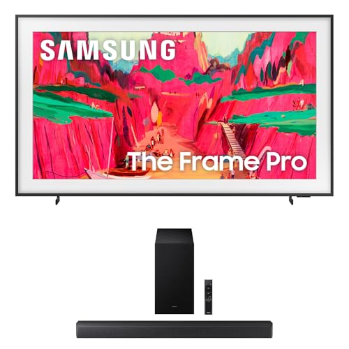 Image of Samsung QN75LS03FWFXZA 75 Inch The Frame Pro Wireless 4K Neo QLED TV with a HW-B630F B-Series Soundbar 3.1 Ch and Subwoofer with Dolby Audio (2025)