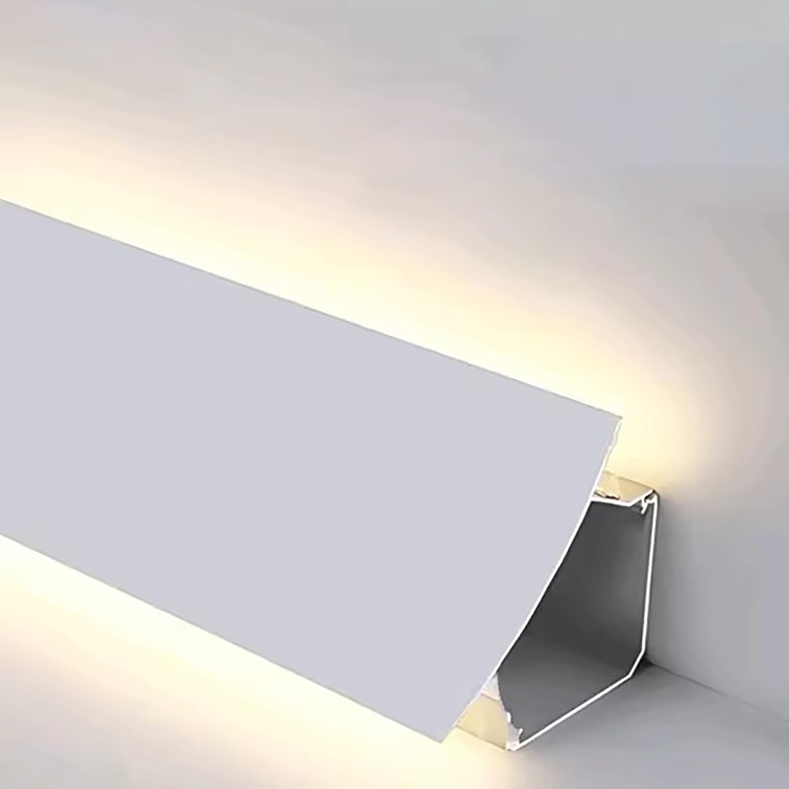 PULaif Ceiling Cornice Coving, LED Crown Molding Aluminum Channel For LED Strip Lights, 1-5m, Ceiling Trim With PC Cover(2.5m/8.2ft)