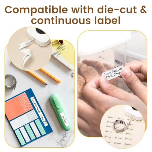 Phomemo D30 Label Maker with 3 Tapes, Bluetooth Wireless Mini Pocket Smartphone Label Maker Machine, Small Thermal Printer Rechargeable Labeler for Home Office Labeler, Works with Tablet, Phones