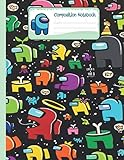  Composition Notebook: Among Us Wide Ruled Composition Notebook (8.5x11) Colorful Characters Pack Pattern (Among Us Gifts 71)