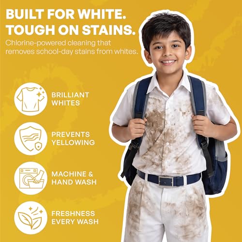 Image of Only for White Fabric Detergent Powder 500g - Brightening & Whitening Detergent, Prevents Dullness, Fading & Yellowing on White Clothes