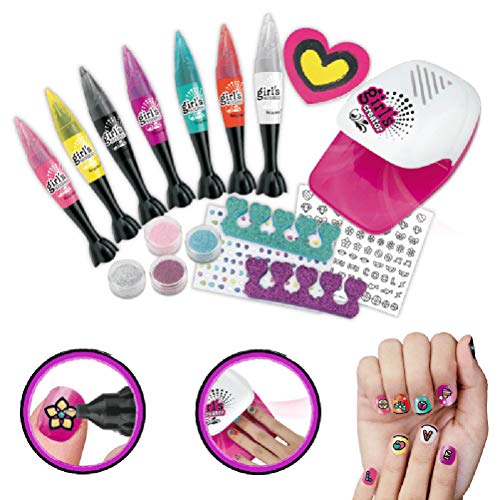 Et Ongles pour Les Enfants, avec SèChe-Ongles, Kit De Maquillage pour Les Filles, Ensemble De Stylos à Ongles Non Toxiques pour Les Filles, Ensemble CosméTique De Vernis à Ongles