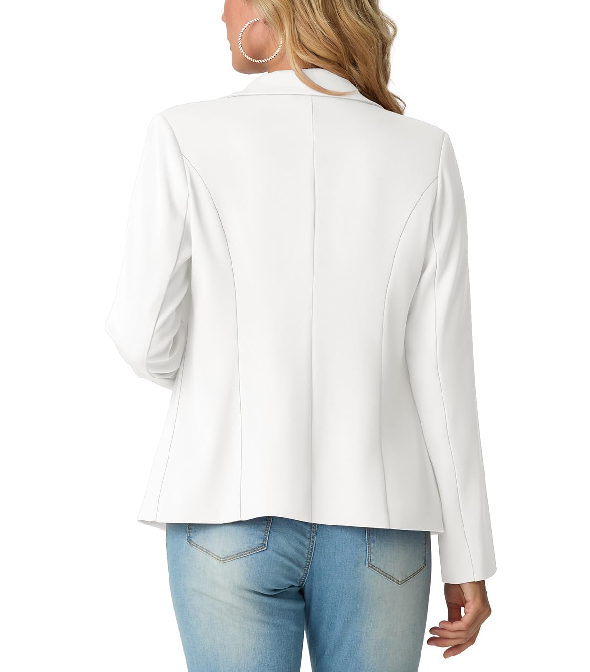 GRECERELLE Blazer à manches longues pour femme - Style décontracté et élégant - Pour le travail et le travail - Avec poches à boutons - 36-48