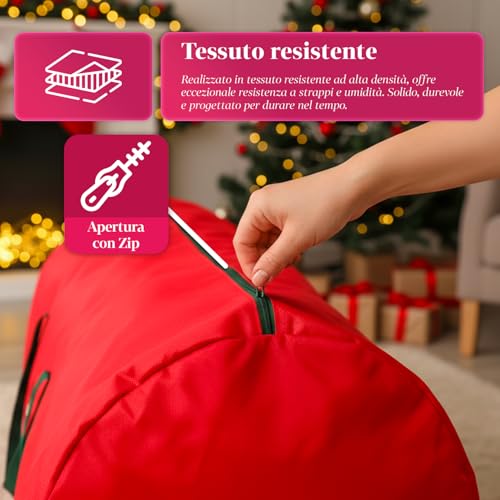 Borsa Contenitore Impermeabile Per Albero Di Natale – Pieghevole Con Manici E Zip - 3