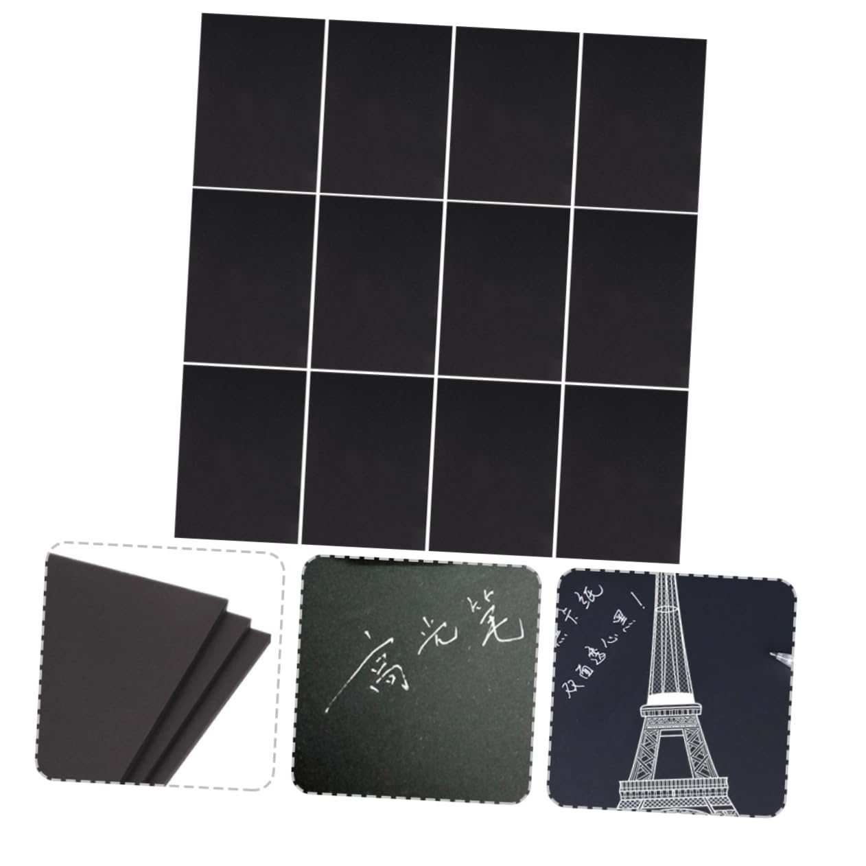 Papier à Dessin Noir Surface Lisse pour Garçon et Filles 100 Pièces