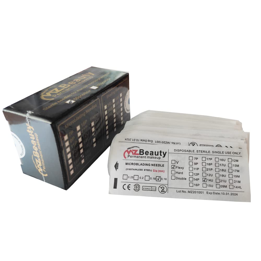 Dia 0.16 mm 14U Nano blades microblading needles MZ Beauty tattoo needle 50PCS