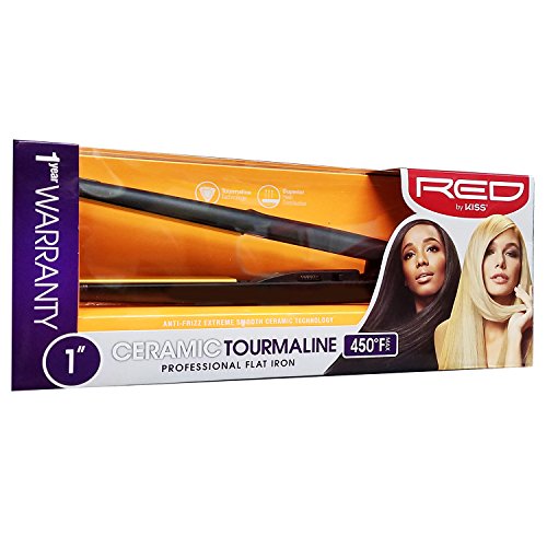 RED Kiss Ceramic Tourmaline Flat Iron, 1 Inch