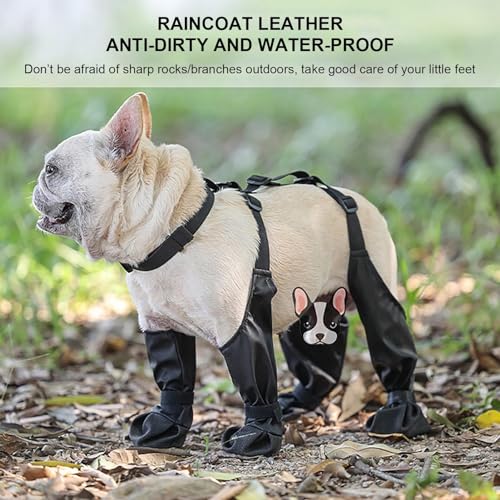 Botas impermeáveis para cães antiderrapantes | de pata de cachorro com alça auxiliar | Botas à prova