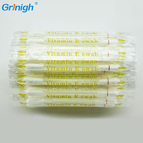 Grinigh Vitamin E Swabs Stick Disposable Ve Cotton Swab Aloe Q-Tip Applicators To Moisturzing & Healing Lip And Gum Before And After Teeth Whitening - 100 Pack #TOP1