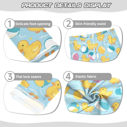 Cute Ducks Girls' Leggings Toddler Doodles Balloons Stars Kids Yoga Pants Dance Active Tights 4T3