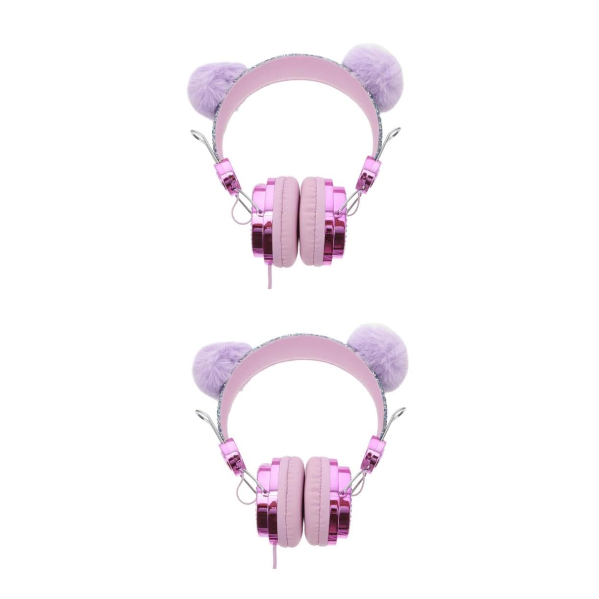 UKCOCO 2 Pièces Écouteurs Casque pour Enfants Casque Audio Filaire Casque De Lumière LED Casque Filaire avec Micro Casques De Moniteur De Casque Licorne Fille Abdos dans L'oreille
