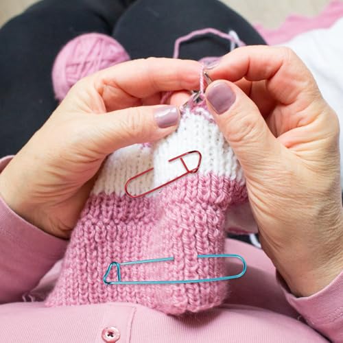 Image of 18pcs Knitting Stitch Holders, 6 Colors 6 Sizes Aluminum Stitch Needles Markers for Practical Yarn Knitting or Crocheting Supplies Tools Accessories