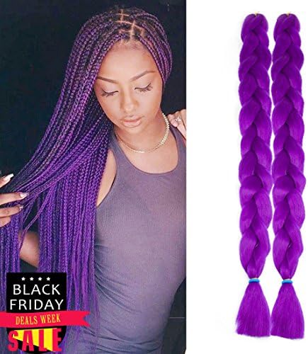 Ayana Jumbo Braid Hair Extensions 82 inch 165g/pcs High Temperature Kanekalon Synthetic Fiber for Twist Braiding Hair (Purple)