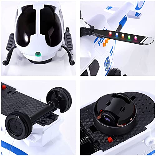 Brinquedo Helicóptero da Polícia Eletrônico Bate e Volta Luzes Sons e Controle