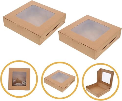 Miniatura 6 de Mobestech 15 cajas de ventana para tartas, contenedores para magdalenas, brownie, cupcakes, dulces, dulces, dulces, galletas, postres, mini