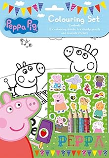 Peppa Pig Colouring Set Childrens Activity Stickers Stocking Filler Gift