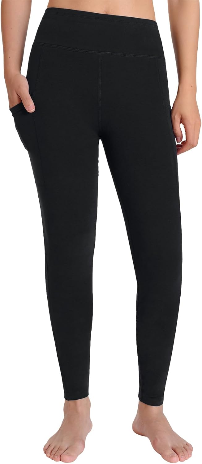 Weintee Women's 32" Inseam Tall Cotton Leggings with Pockets