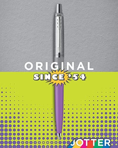 Parker Jotter Originals Ballpoint Pens | Pop Art Collection | Marigold and Frosty Purple with Chrome Trims | Medium Point | Blue Ink | 2 Count