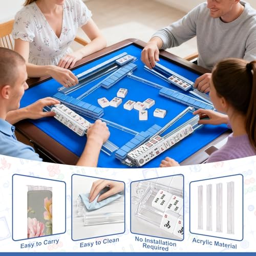 Mahjong racks con empujadores acrílicos set de 4 miniatura 6