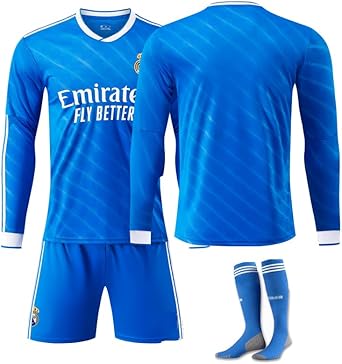 25/26レアルマドリードユニフォーム3rd #5 ベリンガム 長袖 M Amazon.co.jp: [EESDCOS] 25/26年 長袖 レアル マドリード ブルー3rd